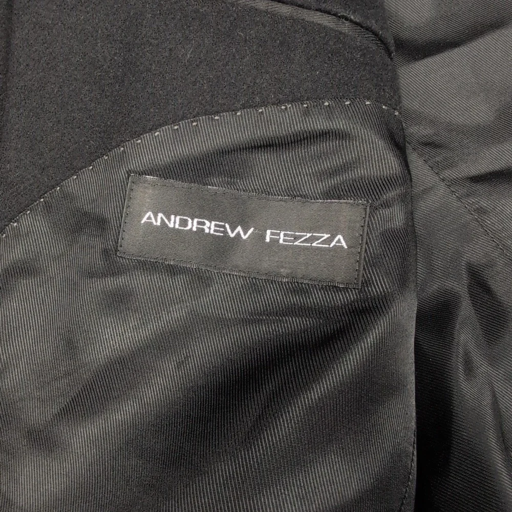Andrew Fezza Wool Silk‎ Cashmere Black Blazer Jacket Mens 44 L